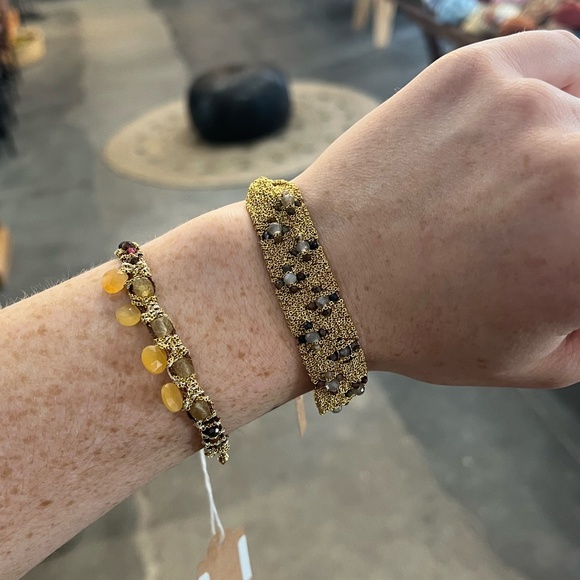 Dag Gioielli Bracelet 14k Gold Plated with Grey Labradorite - Picture 3 of 3